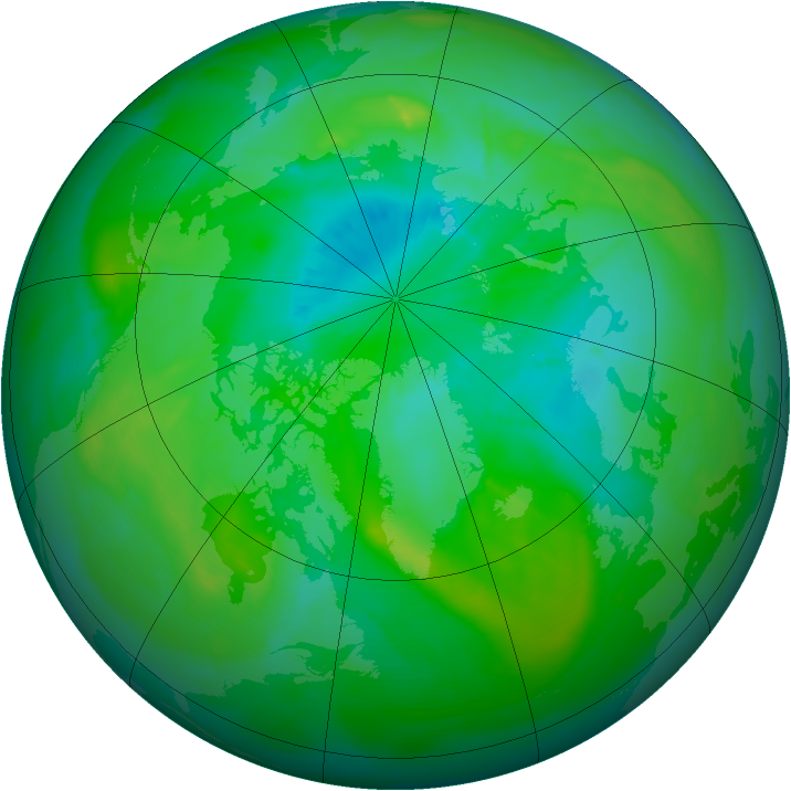 Arctic ozone map for 21 August 2015